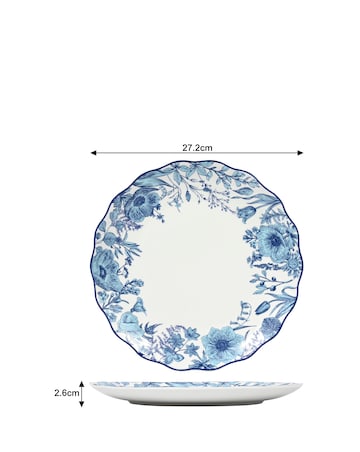 Waterside 16 Piece Blue Floral Dinner Set