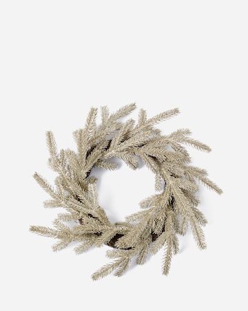 Champagne Glitter Fir Wreath 50cm