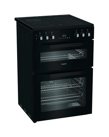 Hotpoint HDE6VDB1 60cm Electric Double Cooker with Multiflow - Black
