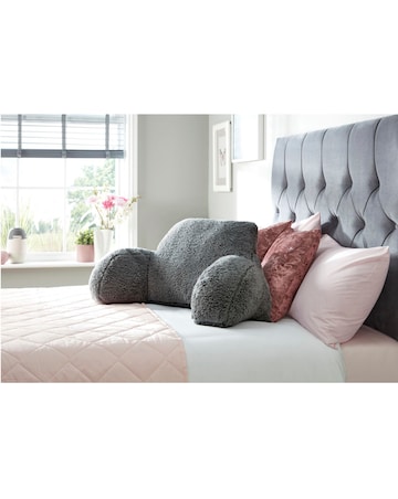 Teddy Fleece Cuddle Cushion Charcoal