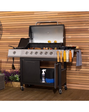 Charles Bentley 6 Burner Gas BBQ with Side Burner