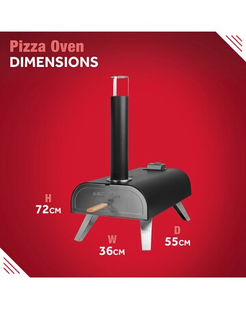 George Foreman 12" Black Wood Pellet Pizza Oven with Paddle & Carry Bag