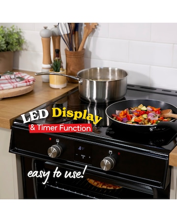 RUSSELL HOBBS 60CM Double Electric Cooker With Induction Hob - Black