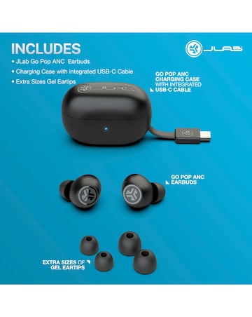 JLAB Go Pop ANC True Wireless Earbuds - Black