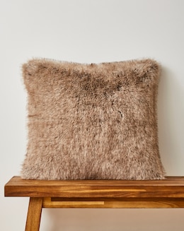 Two-Toned Animal Plush Faux Fur Cushion