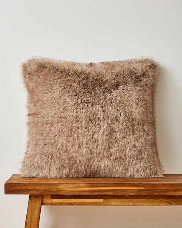 Two-Toned Animal Plush Faux Fur Cushion