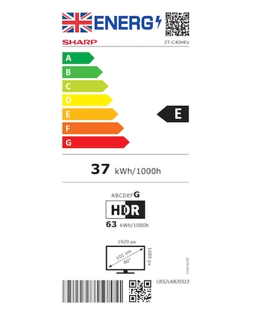 Sharp 2T-C40HE2245KB 40in Smart Full HD Tivo LED TV