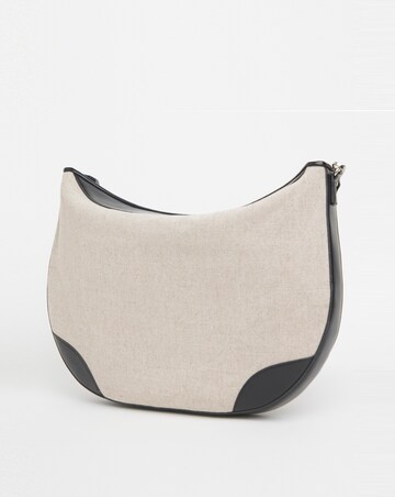 Canvas & PU Mix Shoulder Bag
