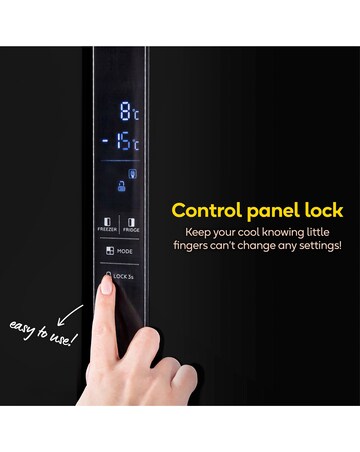 Russell Hobbs RH90AFF201B Slim American Fridge Freezer - Black E Rated