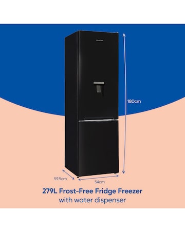 Russell Hobbs RH180FFFF551E1BWD Frost-Free Fridge Freezer with Water Dispenser
