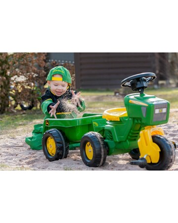 John Deere Trio Tractor with Electronic Steering Wheel and Detachable Trailer