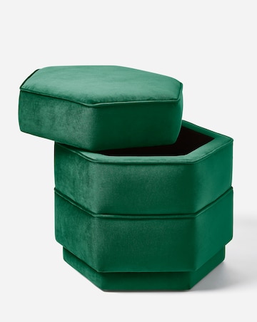Blakely Velvet Hexagon Storage Ottoman