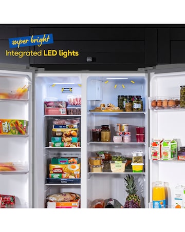 Russell Hobbs RH90AFF201SS Slim American Fridge Freezer - Inox- E Rated