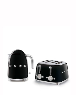 Smeg Kettle and 4 Slice Toaster Black