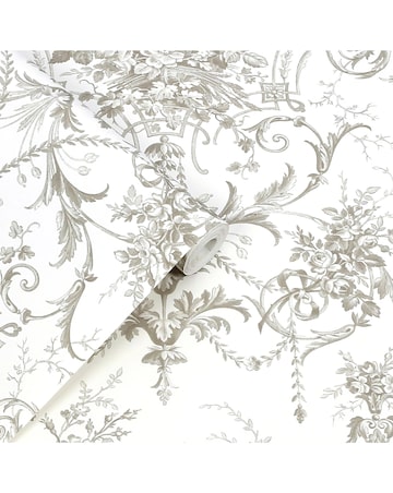 Laura Ashley Tuileries Dark Dove Grey Wallpaper