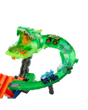 Hot Wheels Monster Trucks Sharks vs Dinos Dragon Destruction