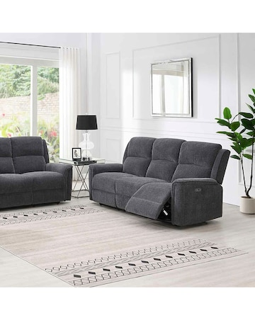 Croston Chenille Power Recliner Three Seater Sofa
