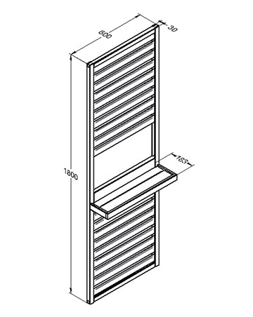 Forest Slatted Wall Planter 1 Shelf