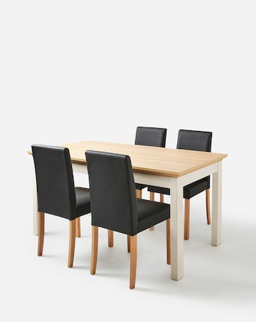 Julipa Ashford Table with 4 Ava Faux Leather Chairs