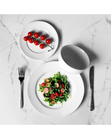 Sabichi 16 Piece Silver Hammered Cutlery Set