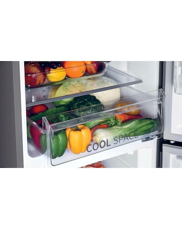 Hoover H-Fridge 300 HOCH1T518EXK 181cm 60/40 Fridge Freezer - Stainless Steel
