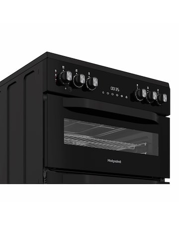 Hotpoint HDE6VDCASB1 60cm Electric Double Cooker with Air Fry - Black