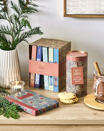 Arts & Crafts Hot Chocolate Library & Choc Chip Biscuit Tin bundle