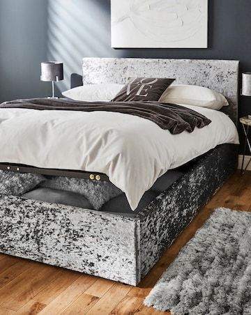 Hayden Crushed Velvet Ottoman Bed Frame