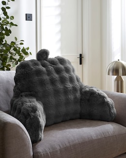 Bubble Faux Fur Back Support Cushion - Charcoal