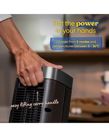 Russell Hobbs Black 2kw Digital Oscillating Ceramic Heater with silver Trim