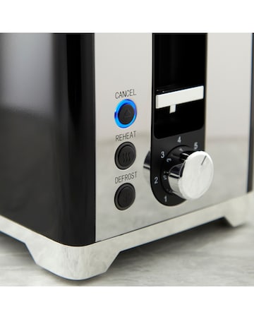 Swan Solace Kitchen Set, 1.7L Kettle, and 930W 2 Slice Toaster - Black