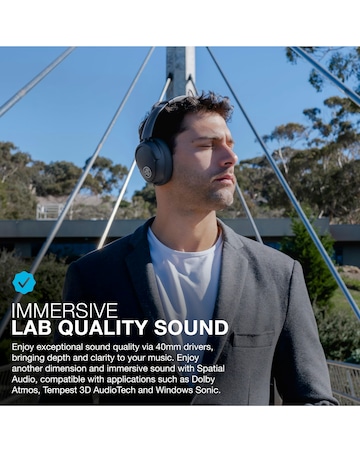 JLab JBuds Lux Active Noise Cancelling Over-Ear Headphones - Graphite