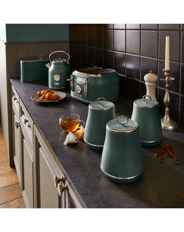 Tower Renaissance 4 Piece Bread Bin and Canister Set Green