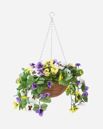 Artificial Pansy Hanging Basket