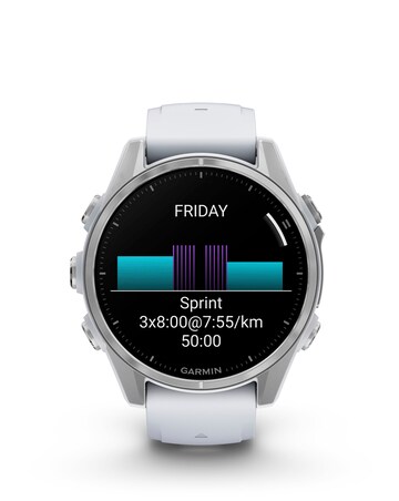 Garmin Fenix 8 43mm Amoled Smart Watch - Silver with Whitestone Silicone Band