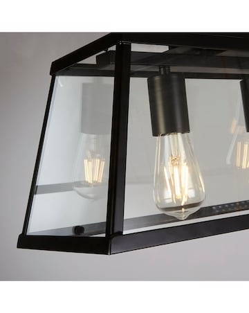 5 Light Matt Black Ceiling Bar Pendant