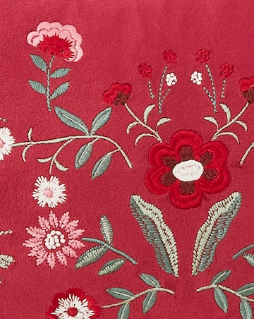 Clara Velvet Boudoir Cushion with Floral Embroidery
