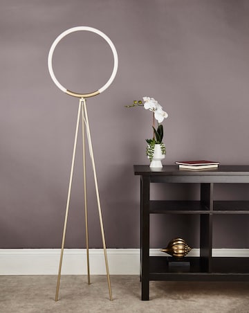 LED Frosted Hoop Tripod Floor Lamp