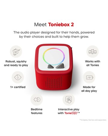 Toniebox 2 Sunset Red Starter Set and 2 Peppa Pig Audio Characters Bundle