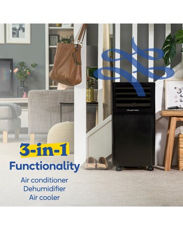 Russell Hobbs Black 3 in 1 Portable Air Conditioner, Dehumidifier & Air Cooler