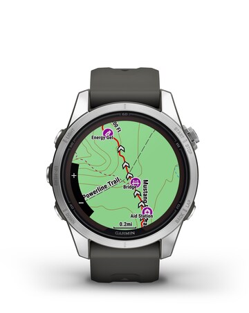 Garmin Fenix 7S Pro Solar Edition 42mm Smart Watch - Silver with Graphite Band