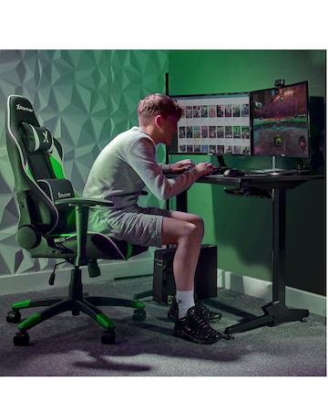 X Rocker Agility Compact eSports Gaming Chair for Juniors - Black / Green