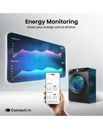 Hisense 3S Series WD3S8043BB3 WiFi-enabled 8kg Washer Dryer - Black