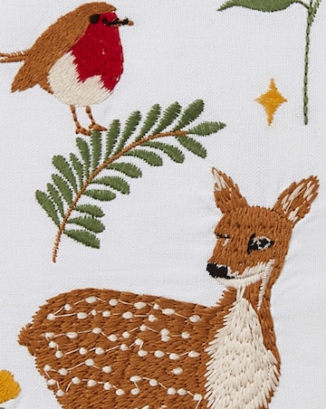 Woodland Animals Embroidered Cushion
