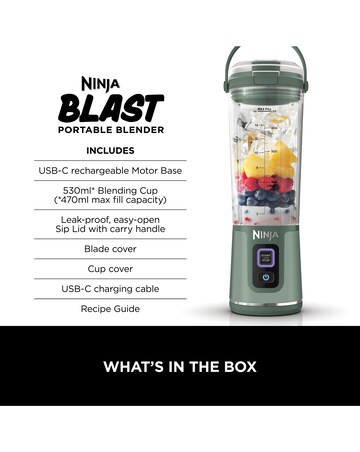 Ninja Blast Cordless Portable Blender Forest Green BC151UKEM