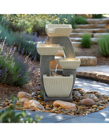 Charles Bentley 4 Tier Ridged Cascading Bowls Water Feature