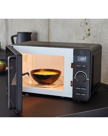 Swan SM22037LBLKN 20Litre Stealth Black Digital Microwave