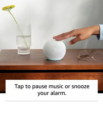 Amazon Echo Dot (5th Gen 2022) Smart Speaker with Clock & Alexa - Glacier White