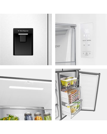 Hisense RQ5P470SMIE 80cm American 4 Door Fridge Freezer - Black