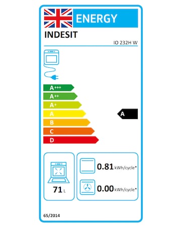 Indesit IO 232H W Built-In Electric Single Oven White